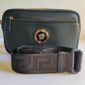 NEW Versace Handbag La Medusa Crossbody Grained Calfskin w/ Dustbag Purse Bag